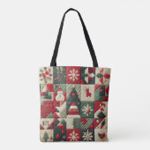 Gewatteerde kerst Design Tote Bag (Achterkant)