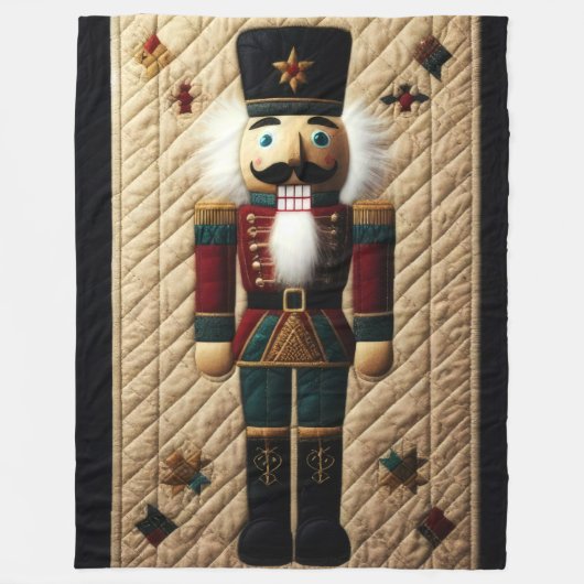 Gewatteerde kerst Notenkraker Fleece Deken (Voorkant)