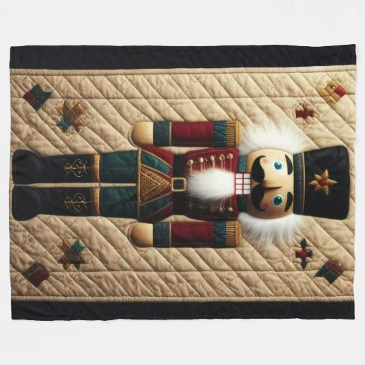 Gewatteerde kerst Notenkraker Fleece Deken (Voorkant (Horizontaal))