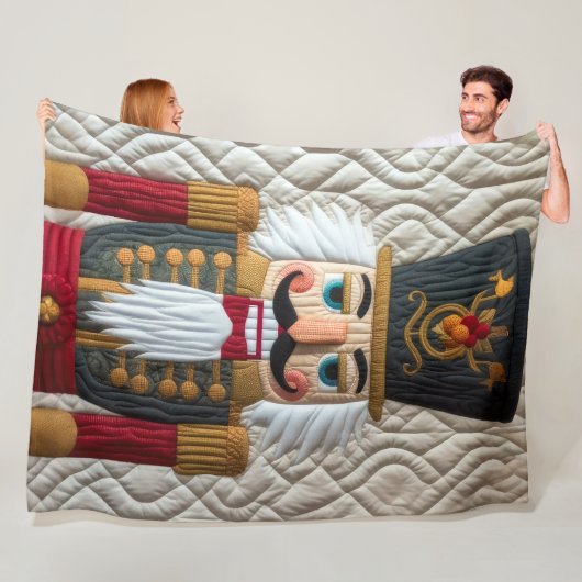 Gewatteerde kerst Notenkraker Fleece Deken (In situ)