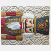 Gewatteerde kerst Notenkraker Fleece Deken (Voorkant (Horizontaal))