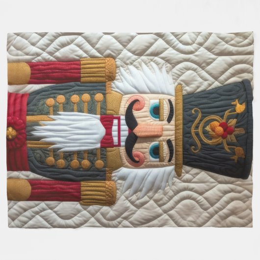 Gewatteerde kerst Notenkraker Fleece Deken (Voorkant (Horizontaal))