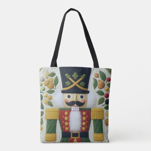 Gewatteerde kerst Notenkraker Tote Bag (Achterkant)