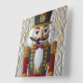 Gewatteerde kerst Notenkraker Vierkante Klok (Hoek)