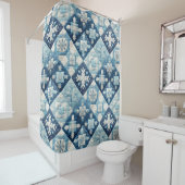 Gewatteerde kerst ontwerp douchegordijn (In situ)