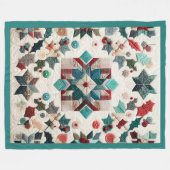 Gewatteerde kerst ontwerp fleece deken (Voorkant (Horizontaal))