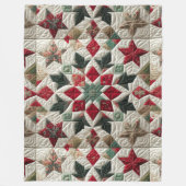 Gewatteerde kerst ontwerp fleece deken (Voorkant)