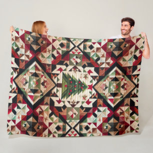 Gewatteerde kerst ontwerp fleece deken