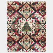 Gewatteerde kerst ontwerp fleece deken (Voorkant)