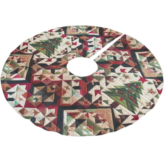 Gewatteerde kerst ontwerp kerstboom rok (Gekanteld)