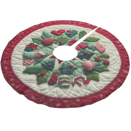 Gewatteerde kerst ontwerp kerstboom rok (Gekanteld)