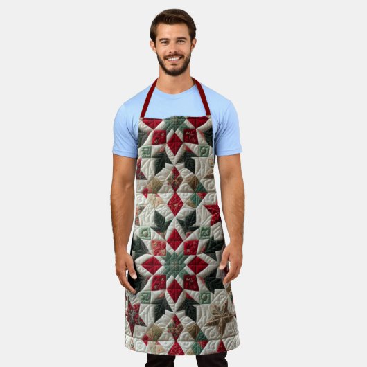 Gewatteerde kerst ontwerp schort (Gedragen)