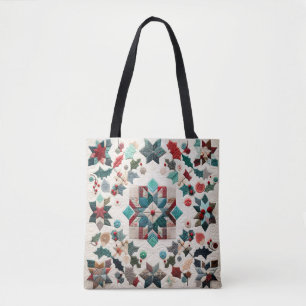 Gewatteerde kerst ontwerp tote bag