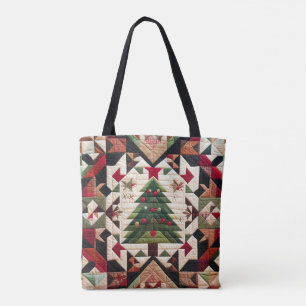 Gewatteerde kerst ontwerp tote bag