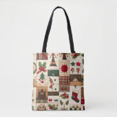 Gewatteerde kerst ontwerp tote bag (Voorkant)