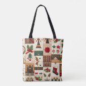 Gewatteerde kerst ontwerp tote bag (Achterkant)
