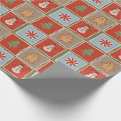 Gewatteerde kerst tegelbehang cadeaupapier (Hoek)