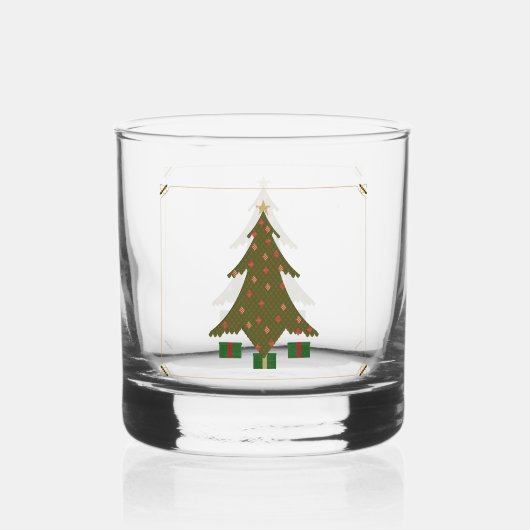 gewatteerde kerst whisky glas (Voorkant)