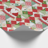 Gewatteerde kerstman cadeaupapier (Hoek)