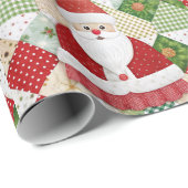 Gewatteerde kerstman cadeaupapier (Rol Hoek)