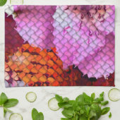 Gewatteerde look Mozaïek Abstracte bloem Theedoek (Gevouwen)