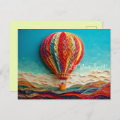 Gewatteerde luchtballon Art Briefkaart (Voorkant / Achterkant)