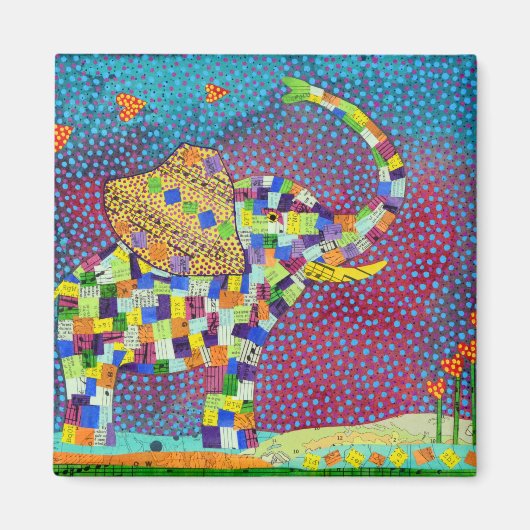 gewatteerde olifant magneet (Voorkant)