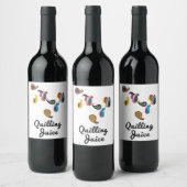 Gewatteerde Paisleys Grappig Quilling Juice (6) Wijn Etiket (Flessen)