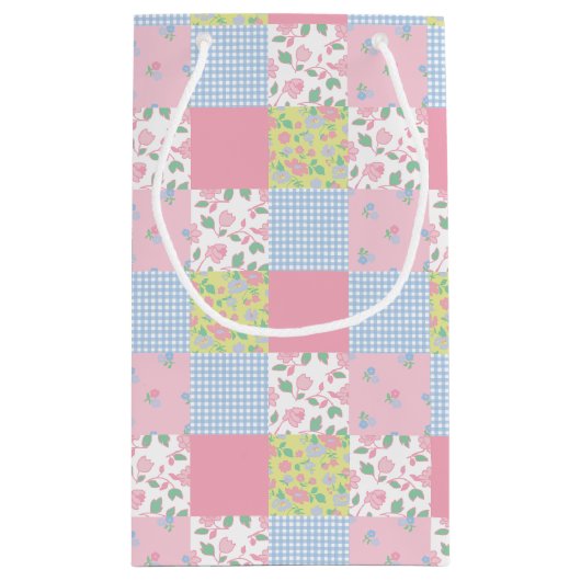 Gewatteerde Patchwork Gift Bag Klein Cadeauzakje (Achterkant)