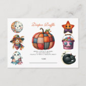 Gewatteerde patchwork Halloween Diapper Raffle Informatiekaartje (Voorkant)