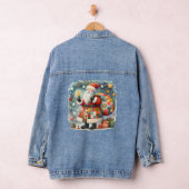 Gewatteerde patchwork kerstman met kerststerren denim jacket (Hangar)