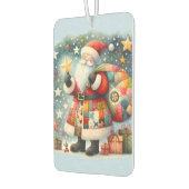 Gewatteerde patchwork kerstman met kerststerren luchtverfrisser (Links)