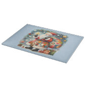 Gewatteerde patchwork kerstman met kerststerren snijplank (Hoek)