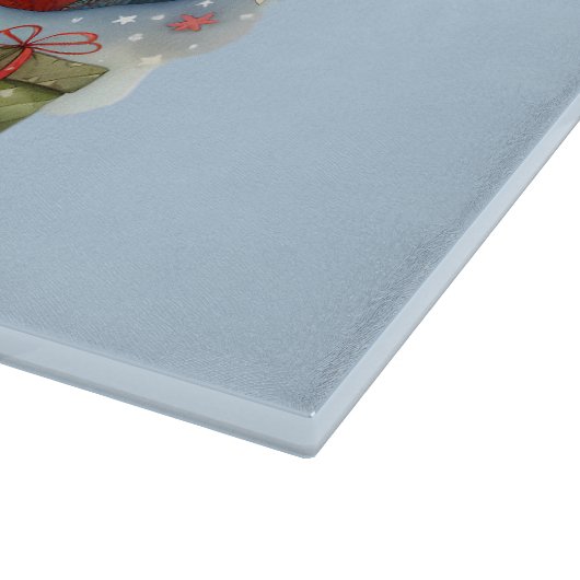 Gewatteerde patchwork kerstman met kerststerren snijplank (Hoek)