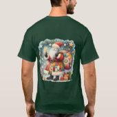 Gewatteerde patchwork kerstman met kerststerren t-shirt (Achterkant)