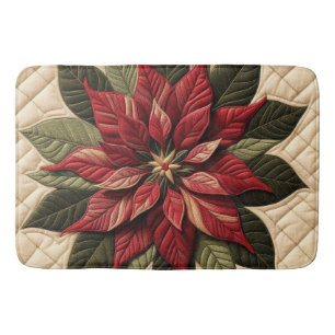 Gewatteerde patroon Poinsettia Cream Badmat
