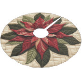 Gewatteerde patroon Poinsettia Cream Kerstboom Rok (Gekanteld)