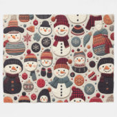 Gewatteerde patroon van sneeuwpoppen fleece deken (Voorkant (Horizontaal))
