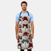 Gewatteerde patroon van sneeuwpoppen schort (Gedragen)