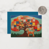 Gewatteerde Poedel Note Kaart Notitiekaartje (Voorkant / Achterkant in situ)