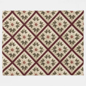 Gewatteerde Poinsettia fleece deken (Voorkant (Horizontaal))