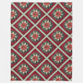 Gewatteerde Poinsettia fleece deken (Voorkant)