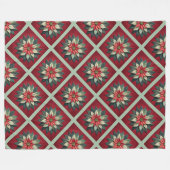 Gewatteerde Poinsettia fleece deken (Voorkant (Horizontaal))