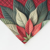 Gewatteerde Poinsettia fleece deken (Hoek)