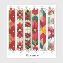 Gewatteerde Poinsettia Washi Tape Planner Stickers