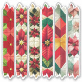 Gewatteerde Poinsettia Washi Tape Planner Stickers (Voorkant)