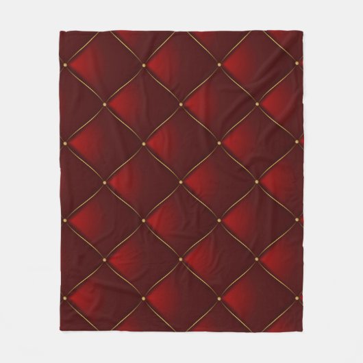 Gewatteerde rode gouden draad achtergrond fleece deken (Voorkant)