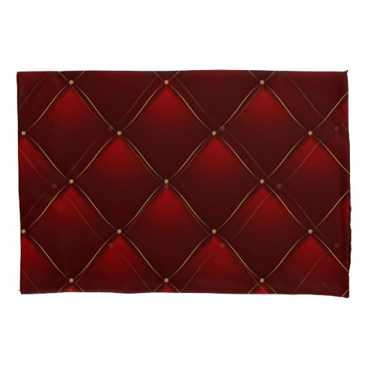 Gewatteerde rode gouden draad achtergrond kussensloop (Voorkant)