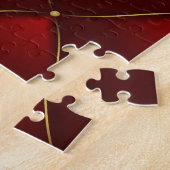 Gewatteerde rode gouden draad achtergrond legpuzzel (Zijkant)