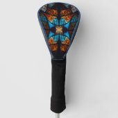 Gewatteerde Ster Abstract in Blauwtonen Golfheadcover (Voorkant)